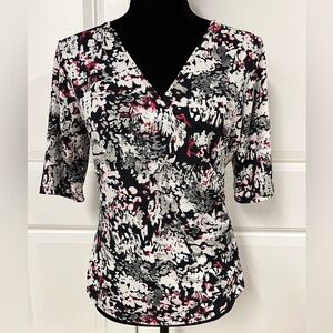 Jones Wear Faux Wrap Abstract Top